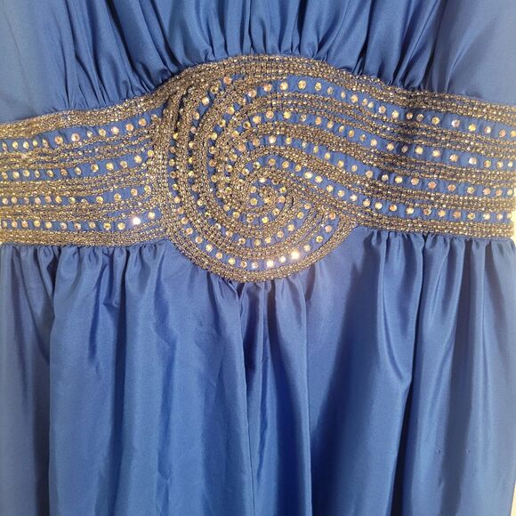 Mike Bennet formal gown with attached crystal belt royal blue HOCO wedding..sz 4 - Picture 9 of 10